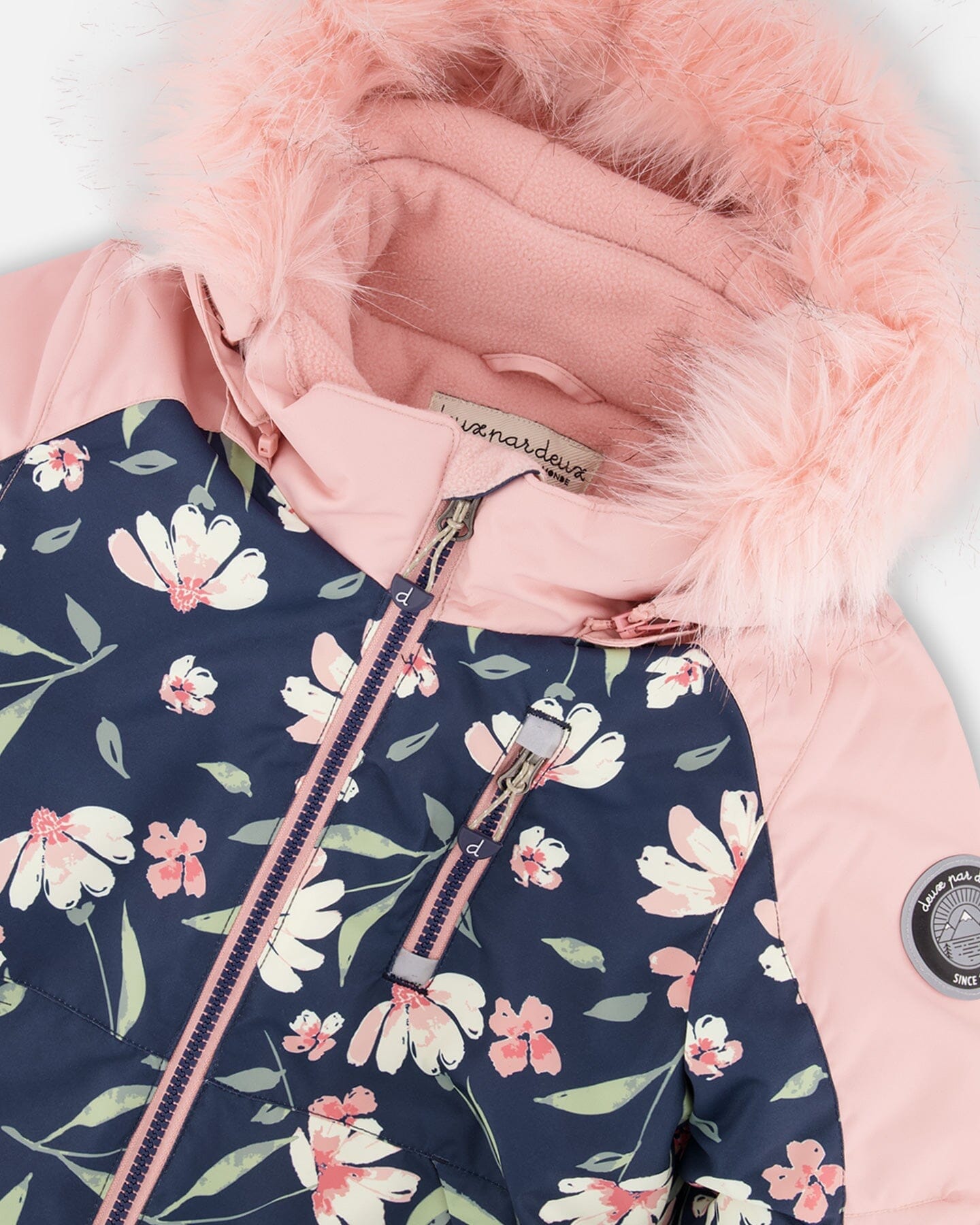 One-Piece Play Snowsuit Navy Flower Print