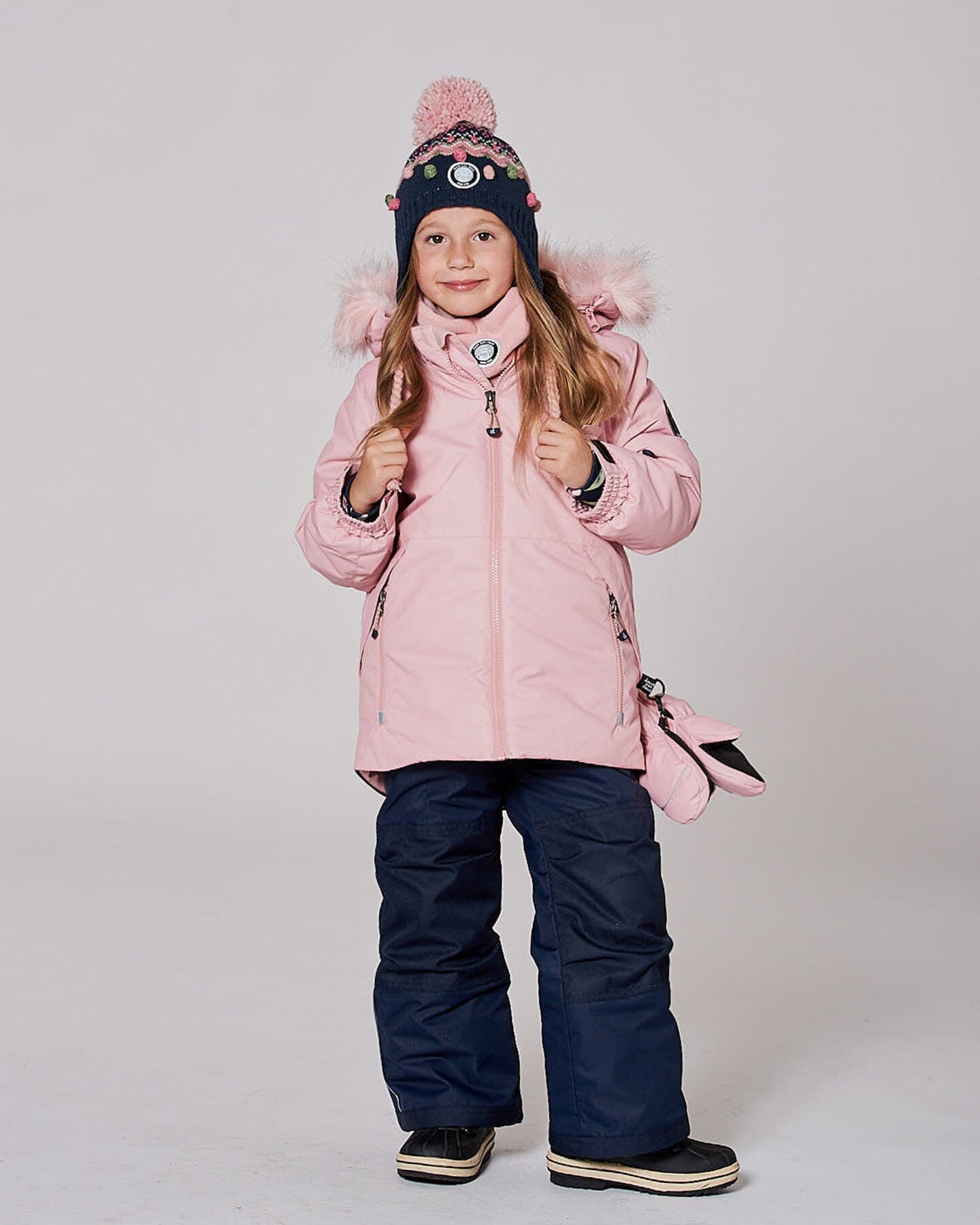 Two-Piece Play Snowsuit Navy Blue And Pink
