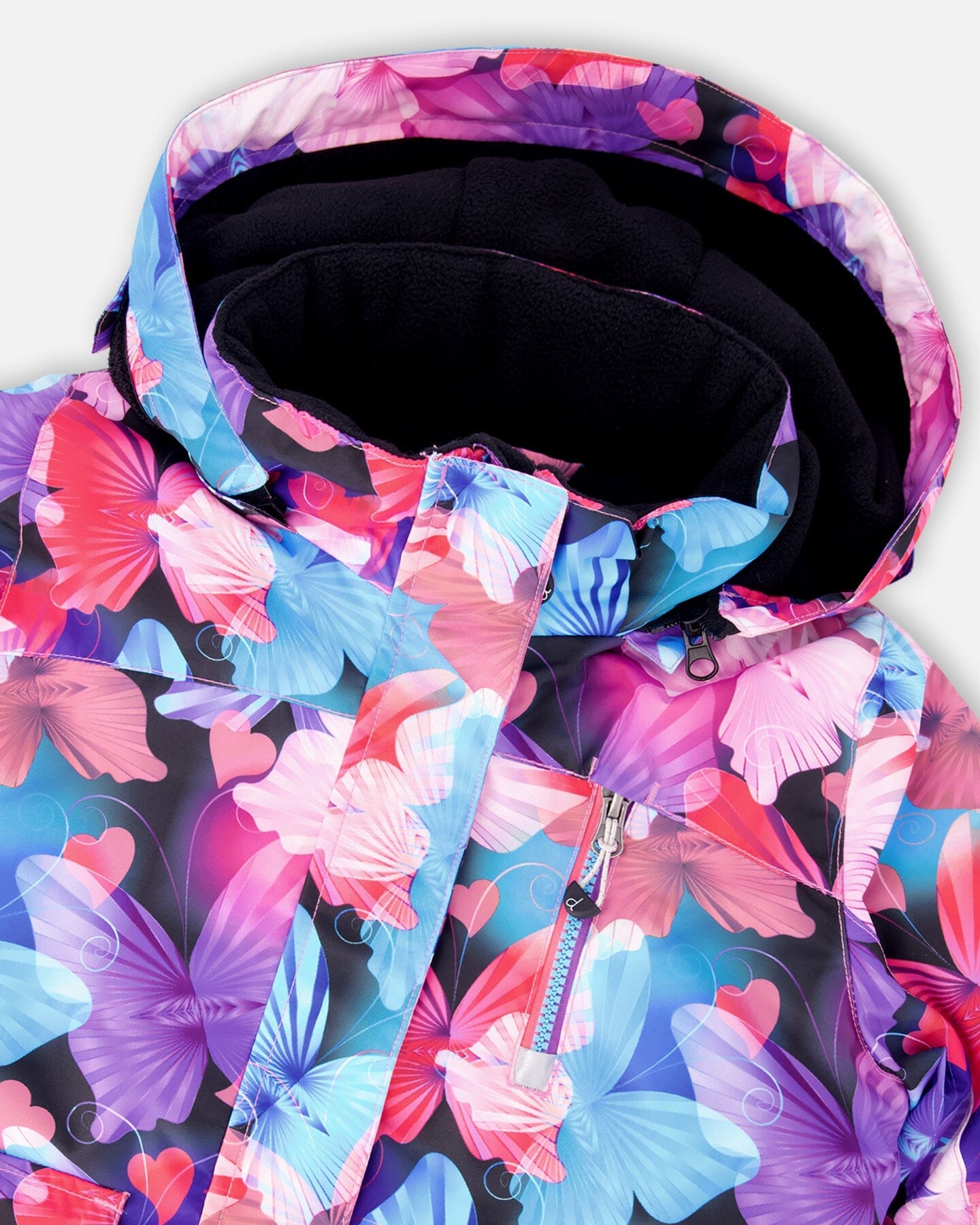 Two-Piece Play Snowsuit Flash Coral With Butterfly Print Jacket