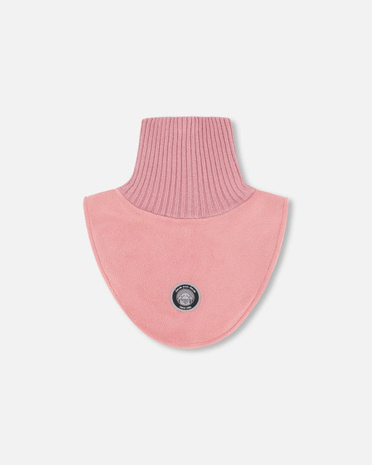 Polar Fleece And Knit Neckwarmer Dusty Pink