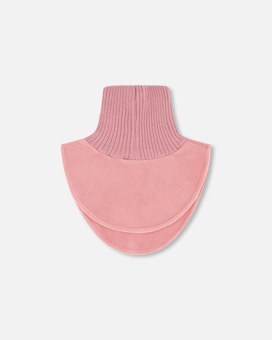 Polar Fleece And Knit Neckwarmer Dusty Pink