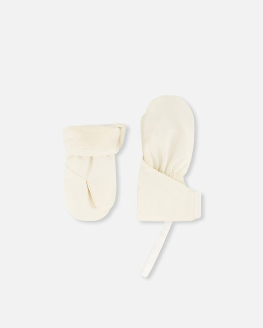 Lined Baby Mittens White Asparagus