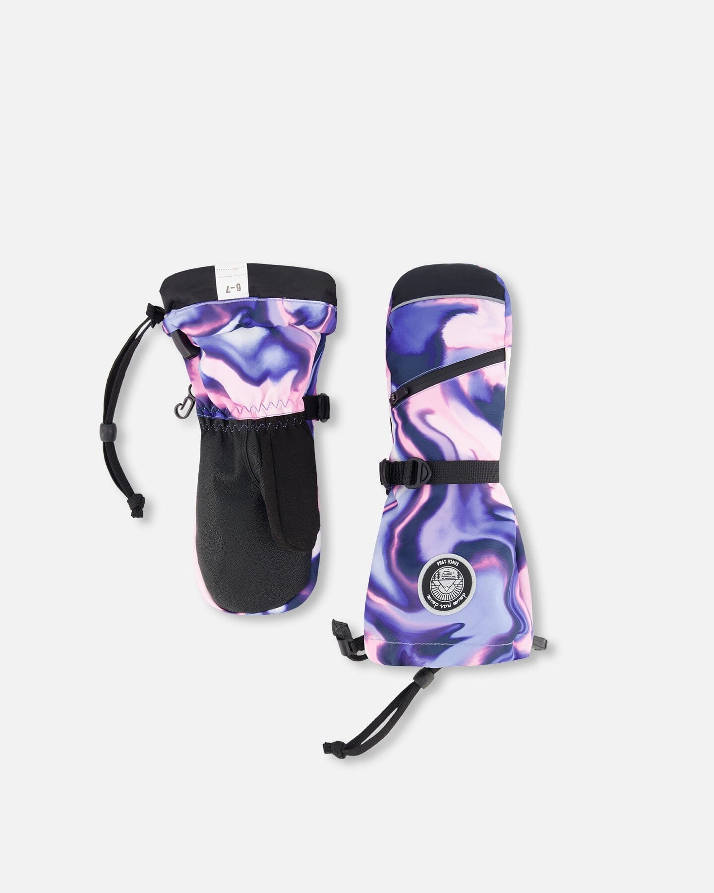 Winter Mittens Teknik Pink And Blue Marble