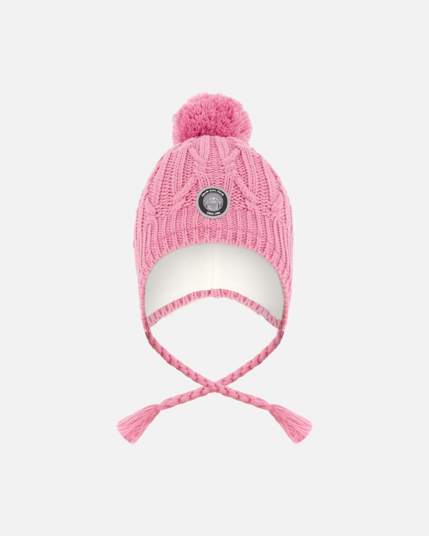 Lined Winter Hat With Pompom Pink
