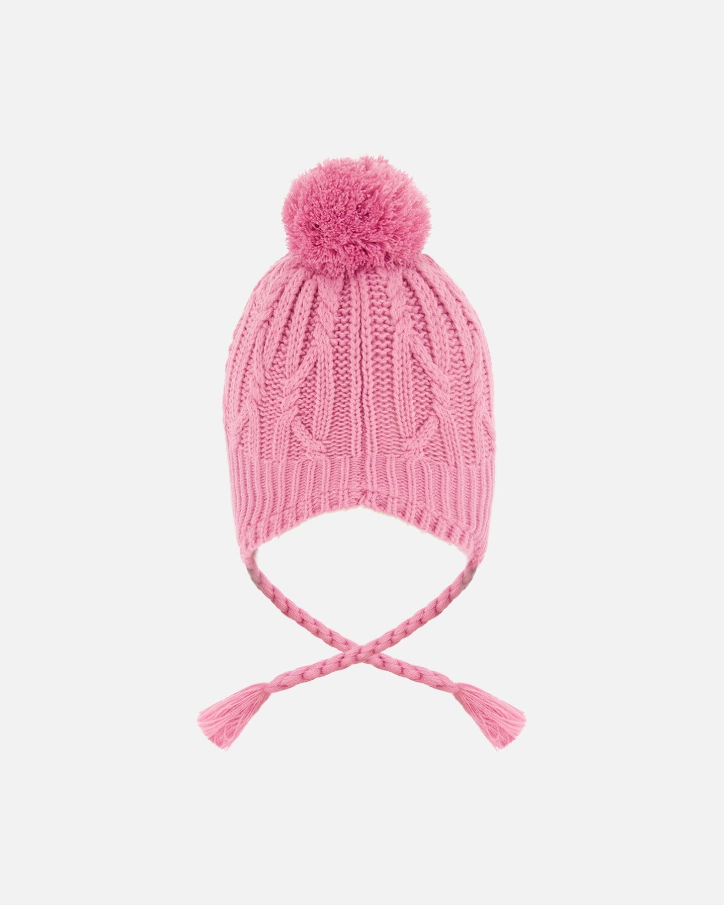 Lined Winter Hat With Pompom Pink