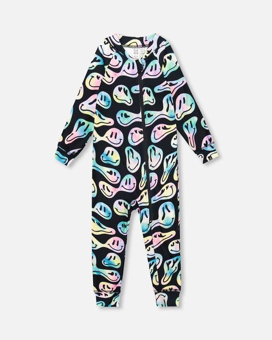 One-Piece Thermal Underwear Smiley Face Girl