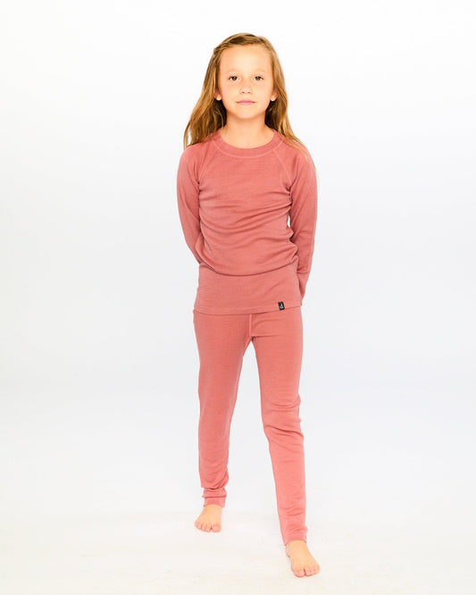 Merino Wool Base Layer Set Dusty Pink