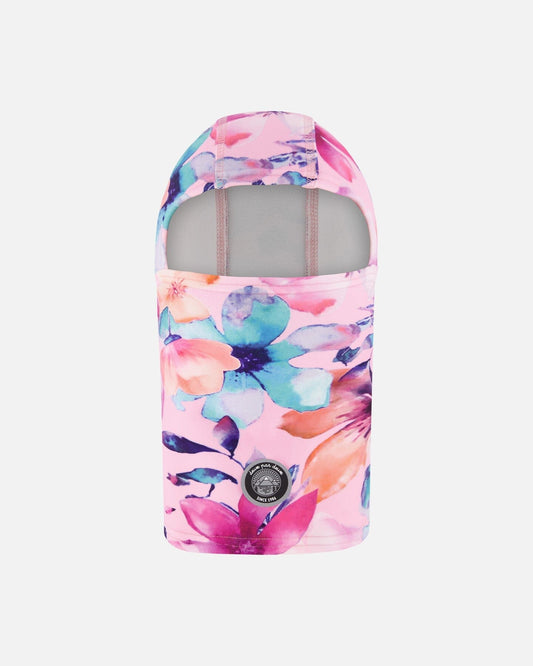 Brushed Jersey Balaclava Pink Watercolor Flower Print