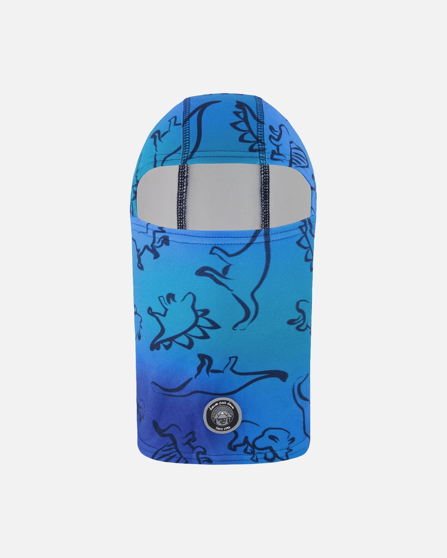 Brushed Jersey Balaclava Blue Gradient Dinosaur Print