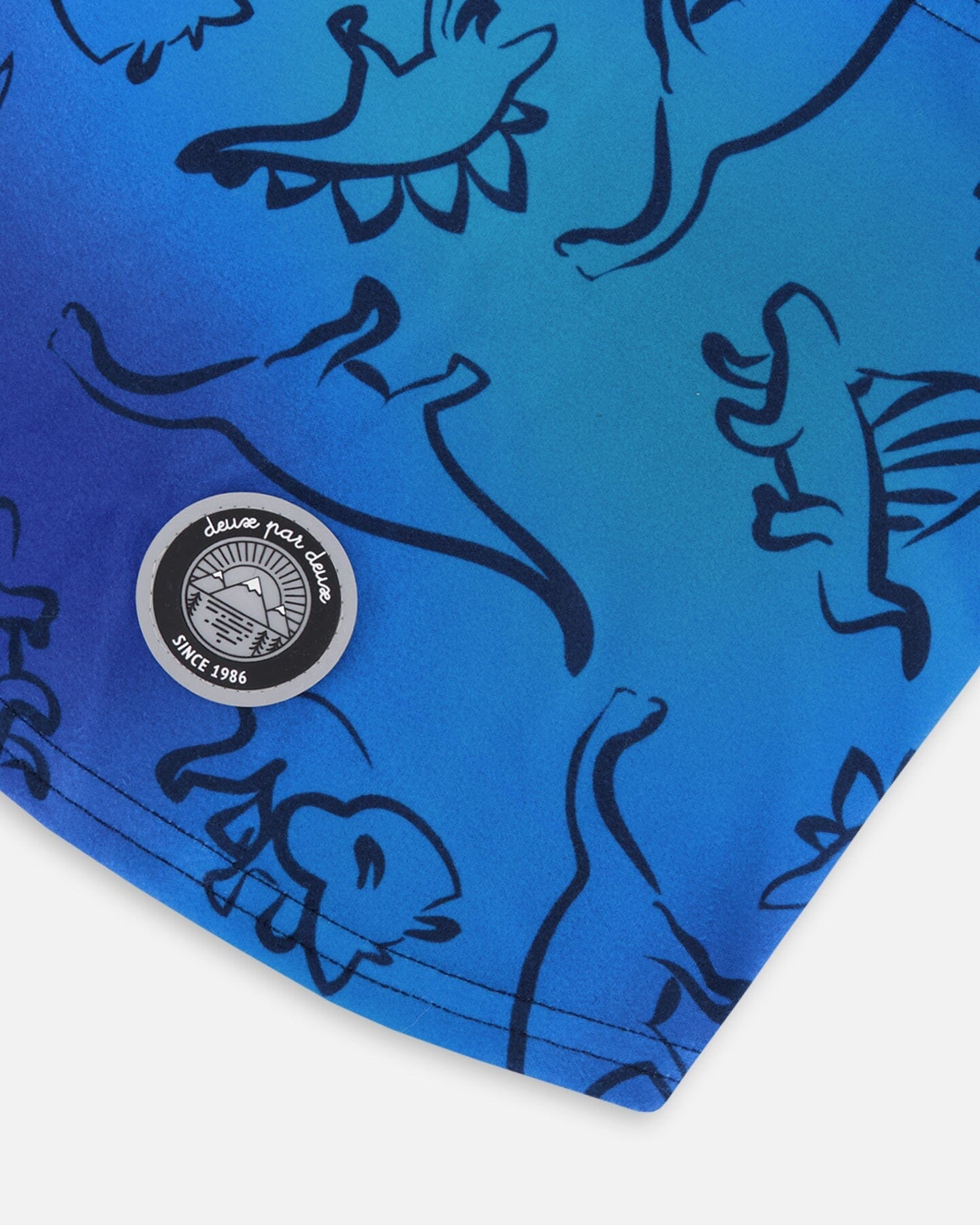 Brushed Jersey Balaclava Blue Gradient Dinosaur Print
