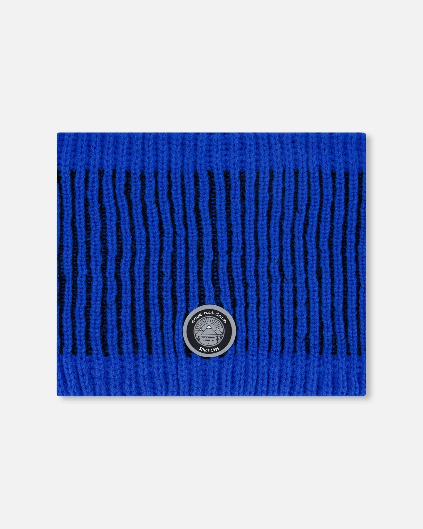 Lined Knit Neckwarmer Black And Blue