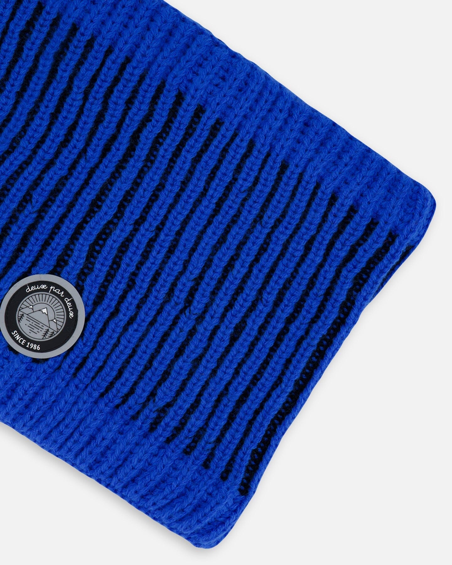 Lined Knit Neckwarmer Black And Blue