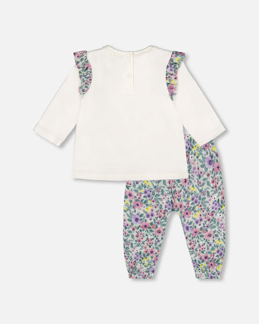 Organic Cotton Off-White Top And Muslin Pants Set