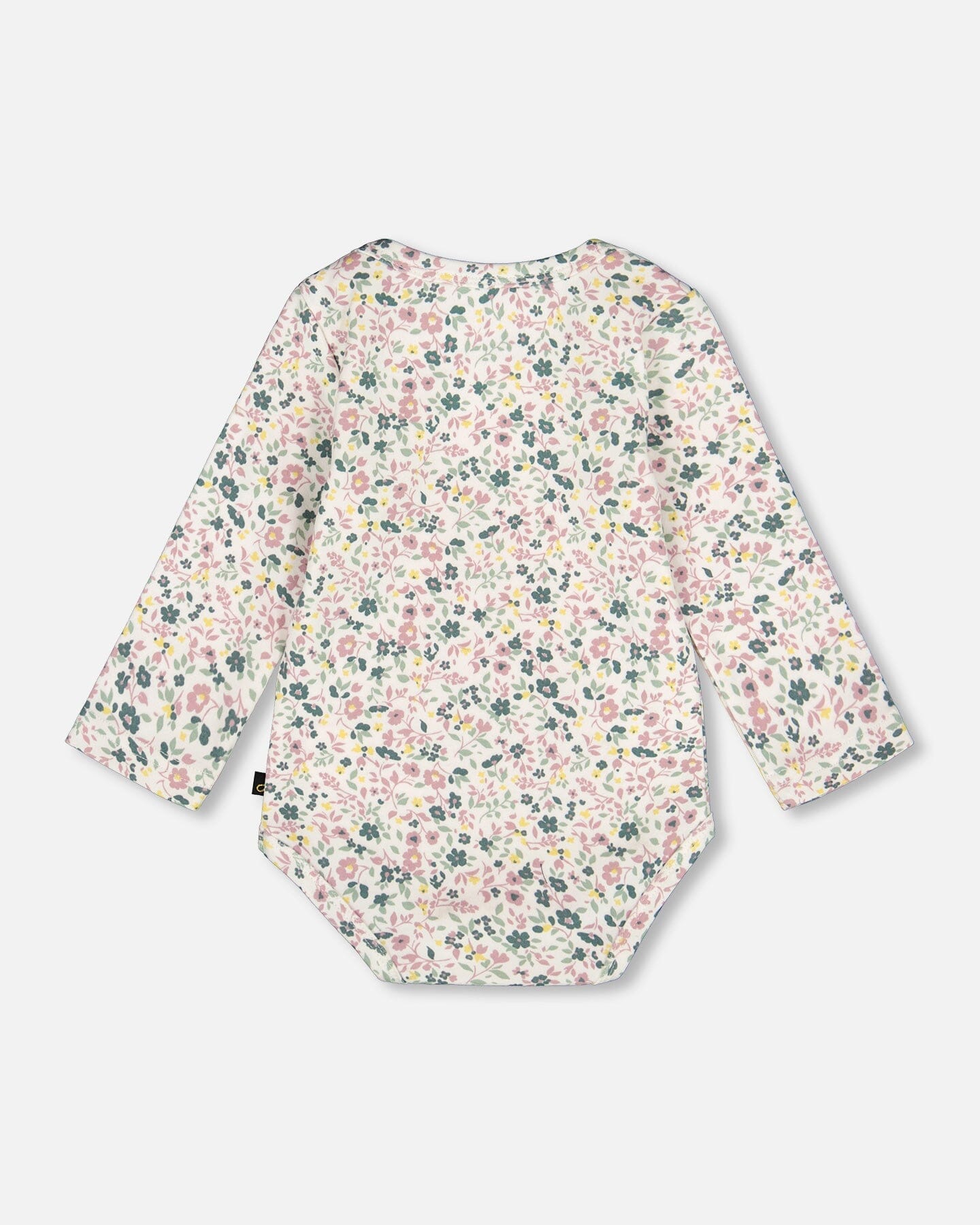 Organic Cotton Long Sleeve Romper Off-White Floral