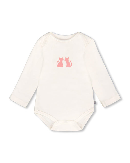 Organic Cotton Long Sleeve Romper Off-White Floral