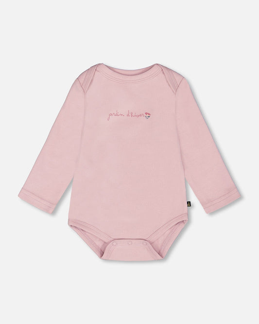 Organic Cotton Long Sleeve Romper Neutral Purple