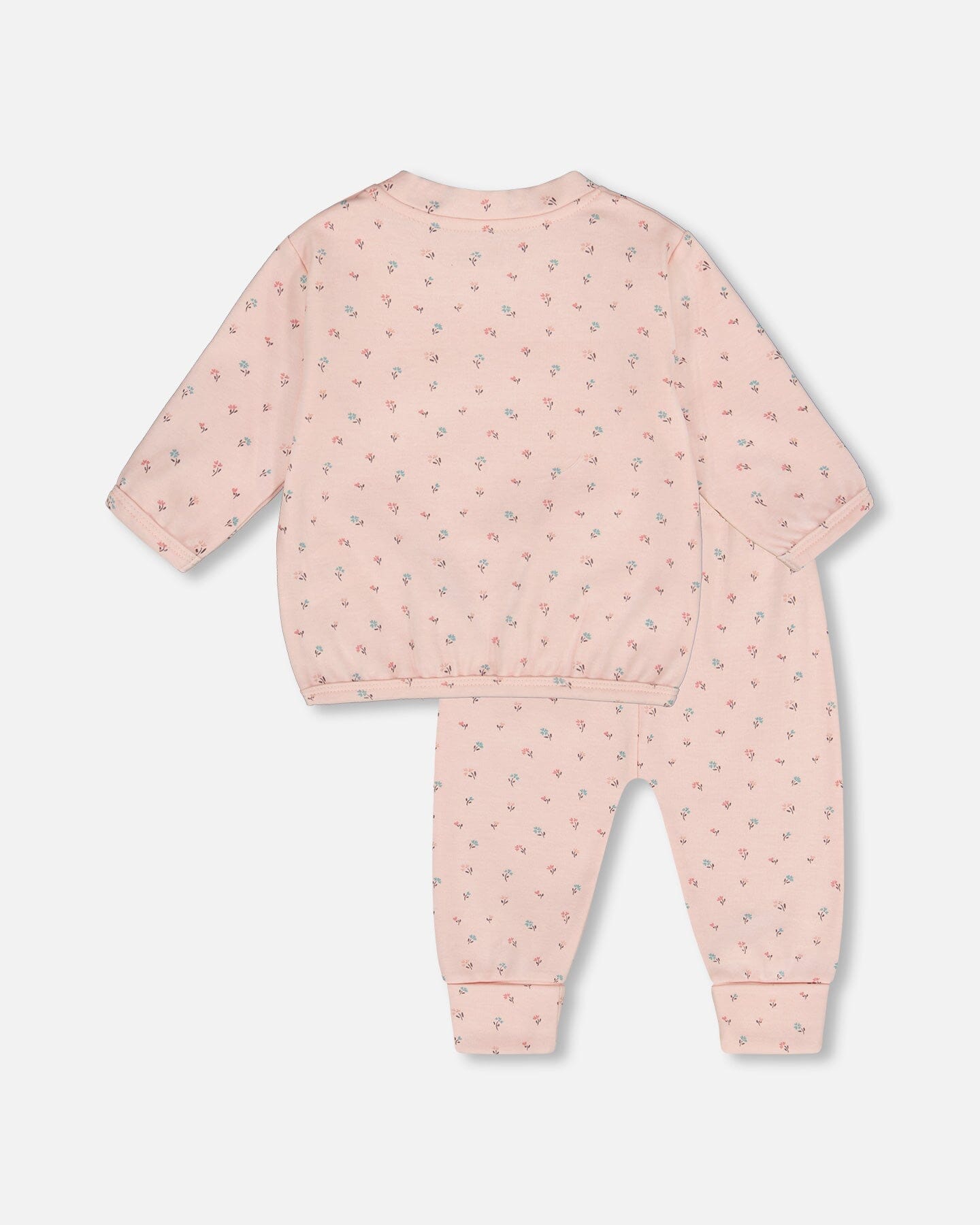 Organic Cotton Pant With Top Set Pink Mini Floral