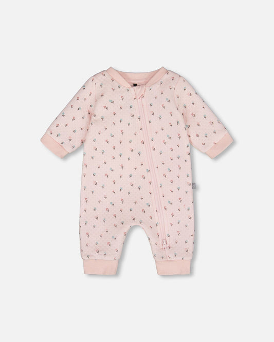 Organic Cotton One-Piece And Baby Romper Pink Mini Floral