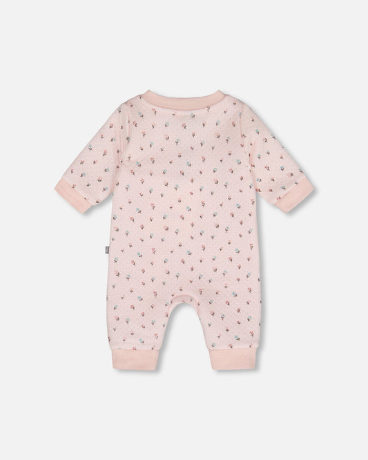 Organic Cotton One-Piece And Baby Romper Pink Mini Floral