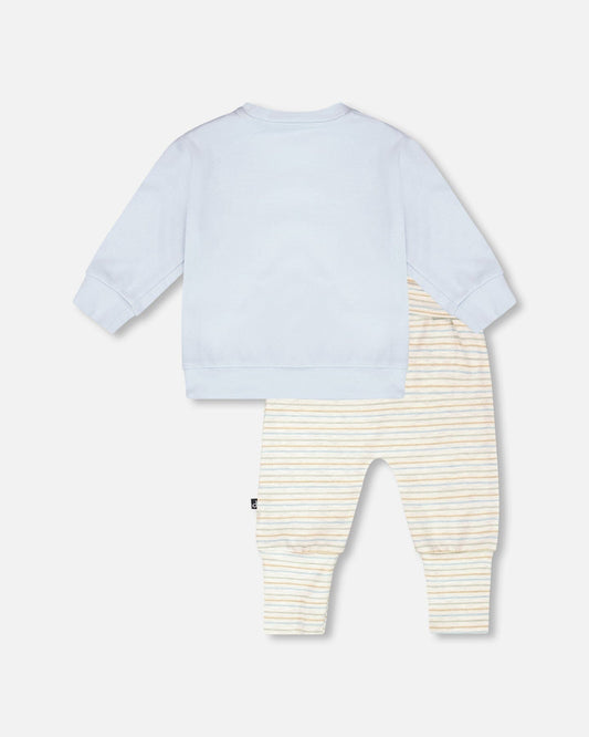 Organic Cotton Pant And Top Set Light Blue