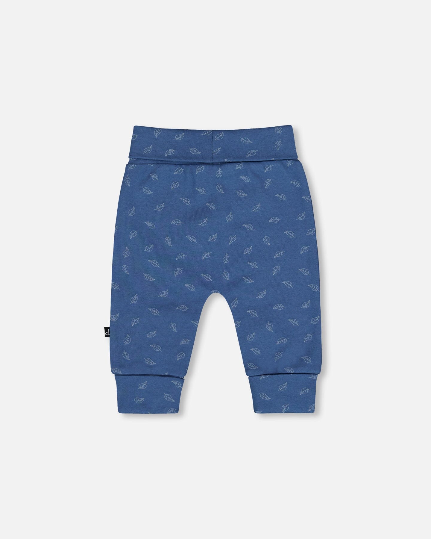 Organic Cotton Evolutive Pants Blue Printed Leaves