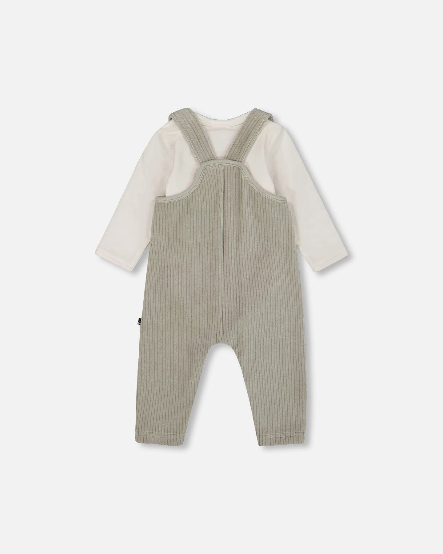 Onesie And Stretchy Corduroy Overalls Set Jade Green