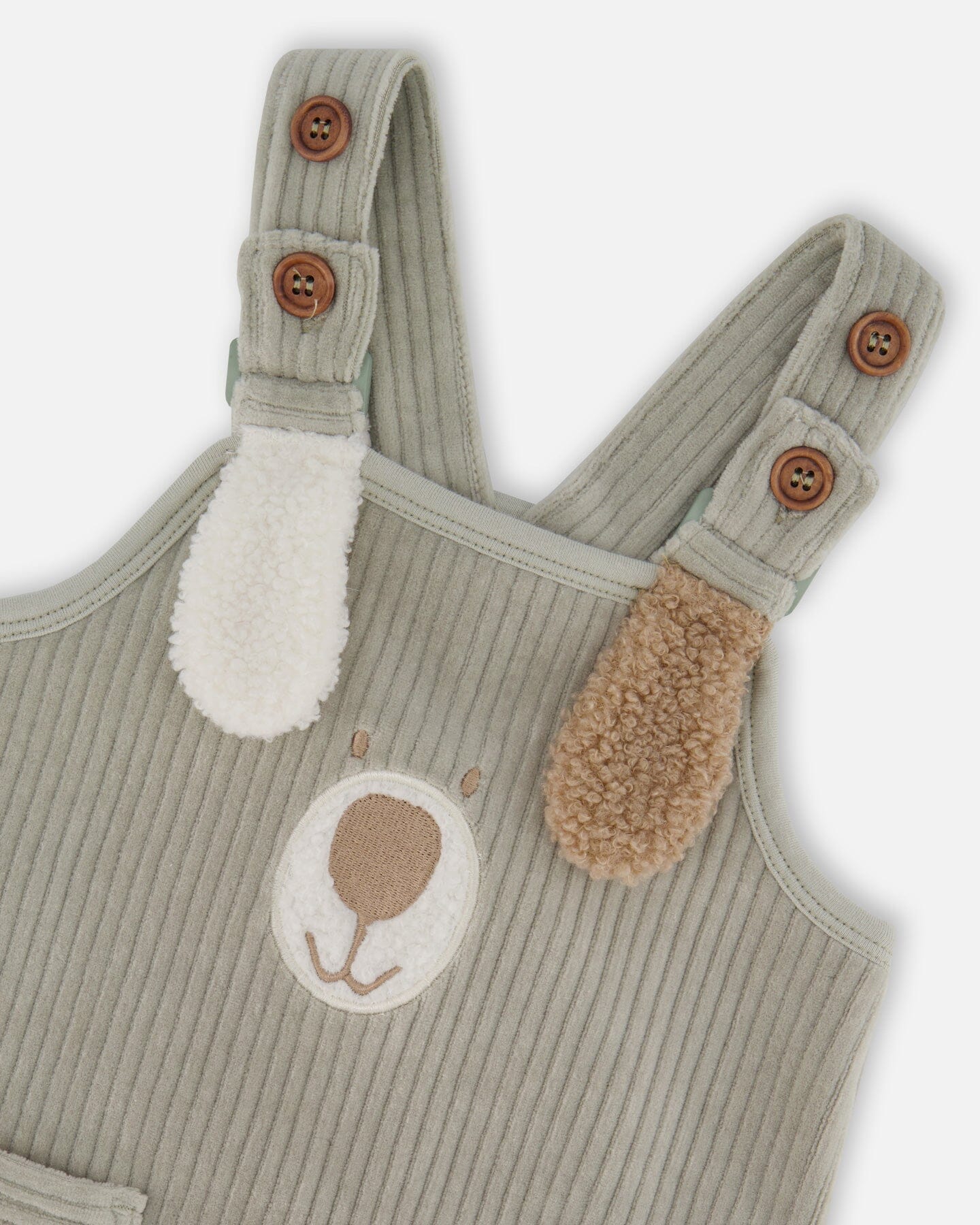 Onesie And Stretchy Corduroy Overalls Set Jade Green