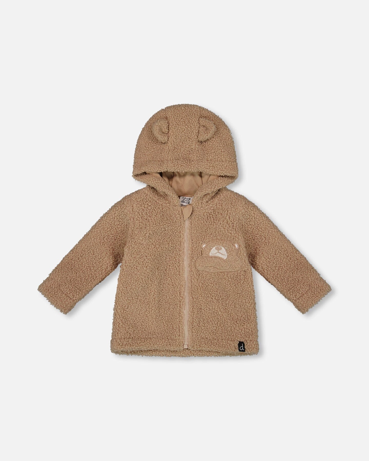Sherpa Bear Hooded Zip Jacket Brown