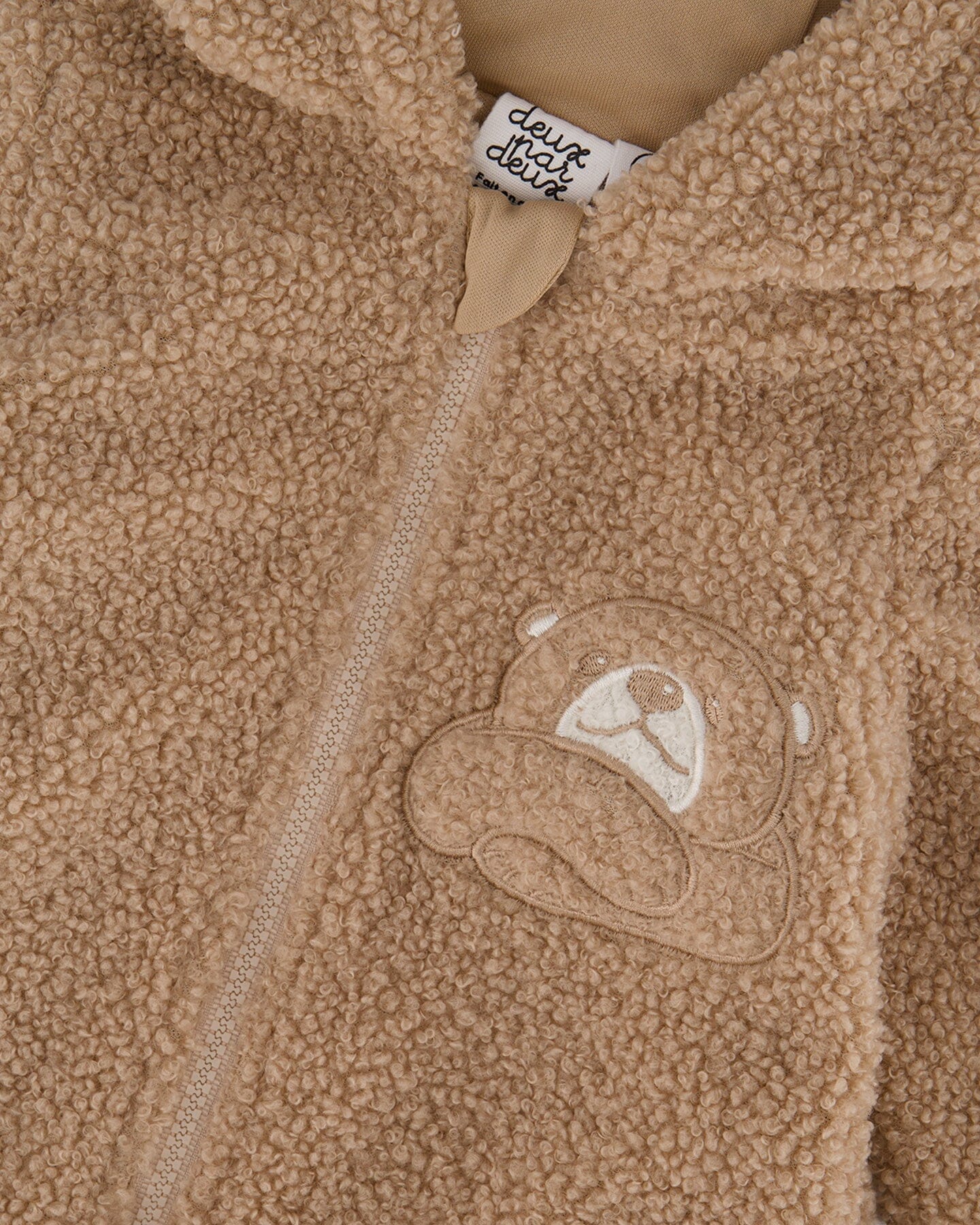 Sherpa Bear Hooded Zip Jacket Brown