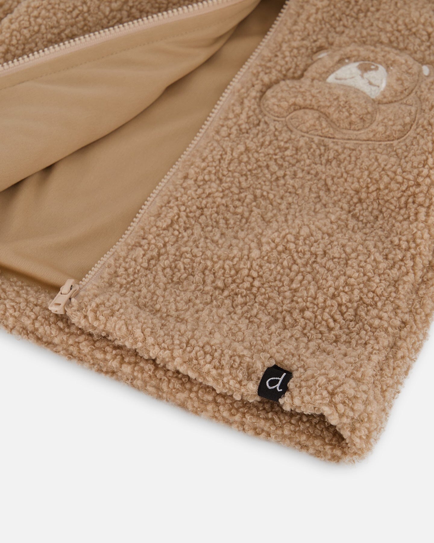 Sherpa Bear Hooded Zip Jacket Brown