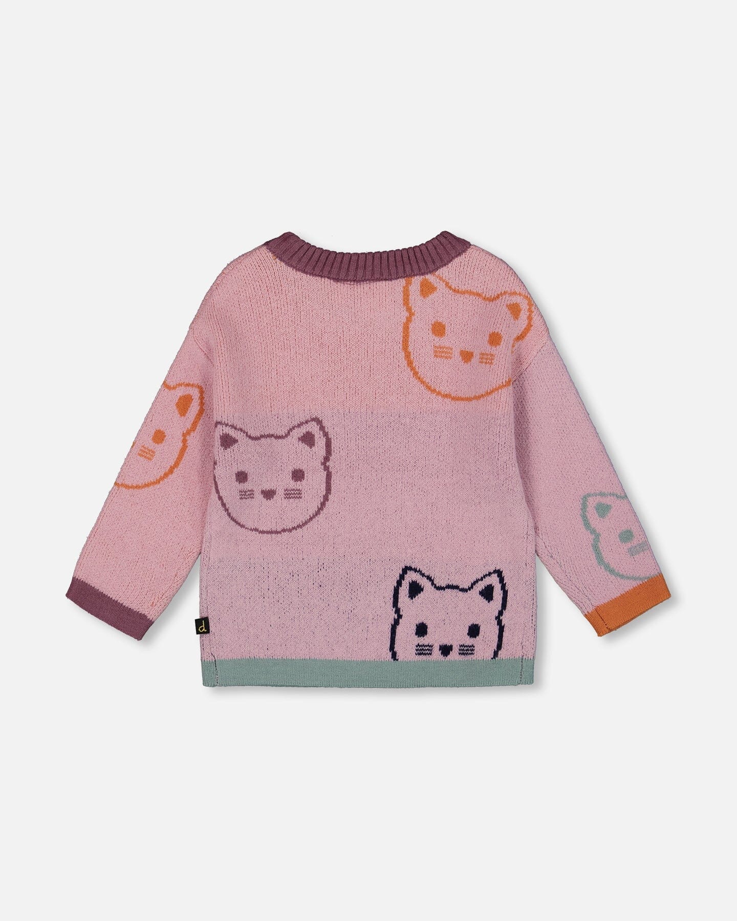 Knit Jacquard Sweater Dusty Pink With Cats