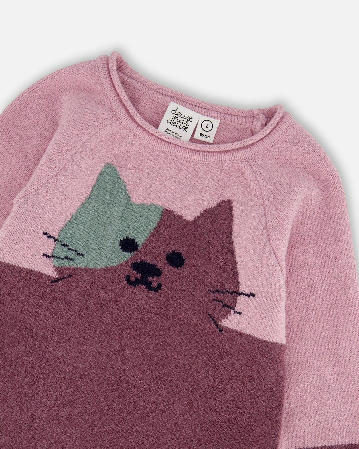 Knitted Dress Dusty Pink With Cat