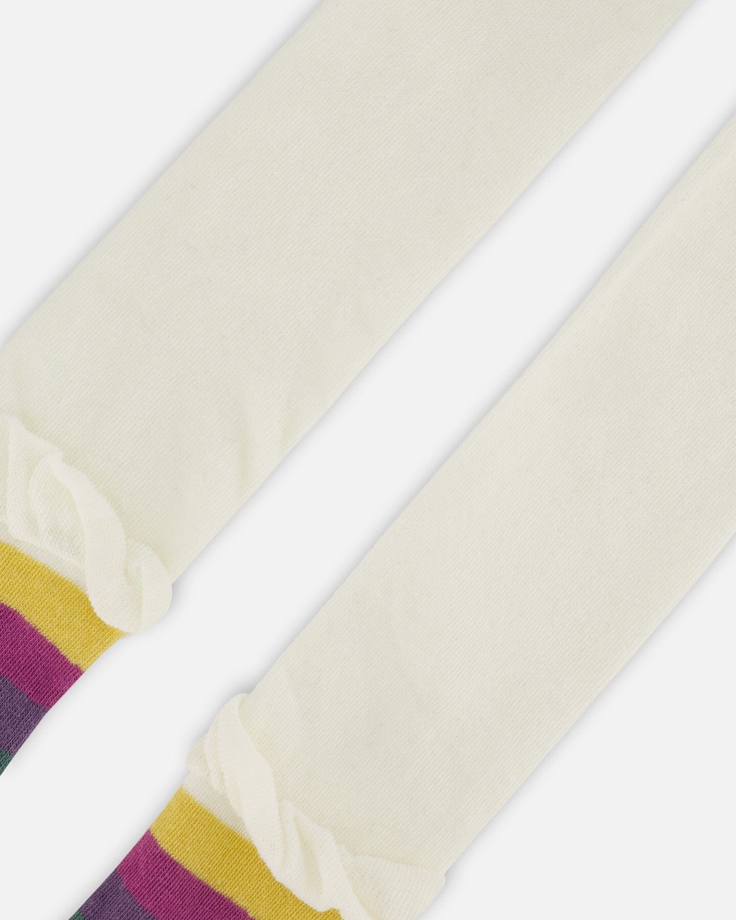 Striped Footed Knit Tights Off-White