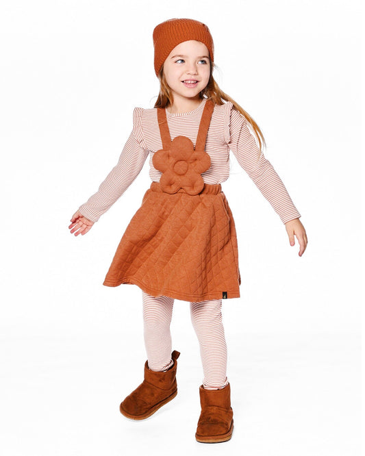 Rib Striped Top Beige And Off-White