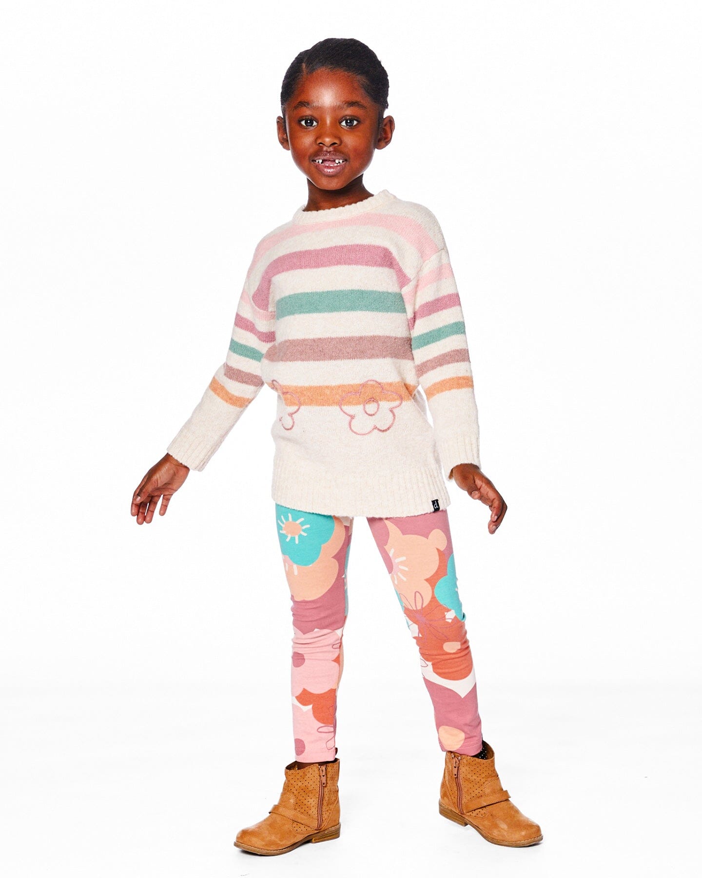 Knitted Tunic Off-White With Stripes