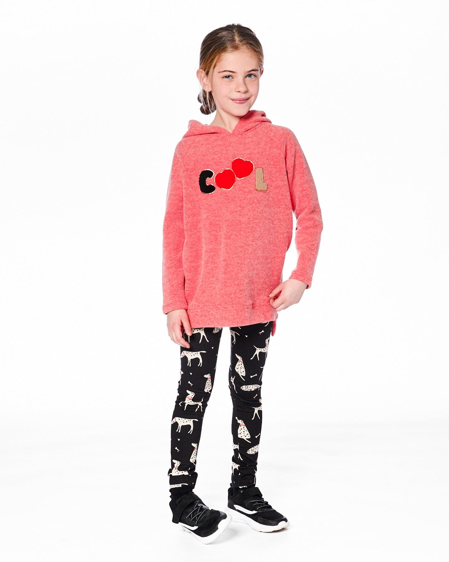 Printed Jersey Leggings Black With Dalmatians