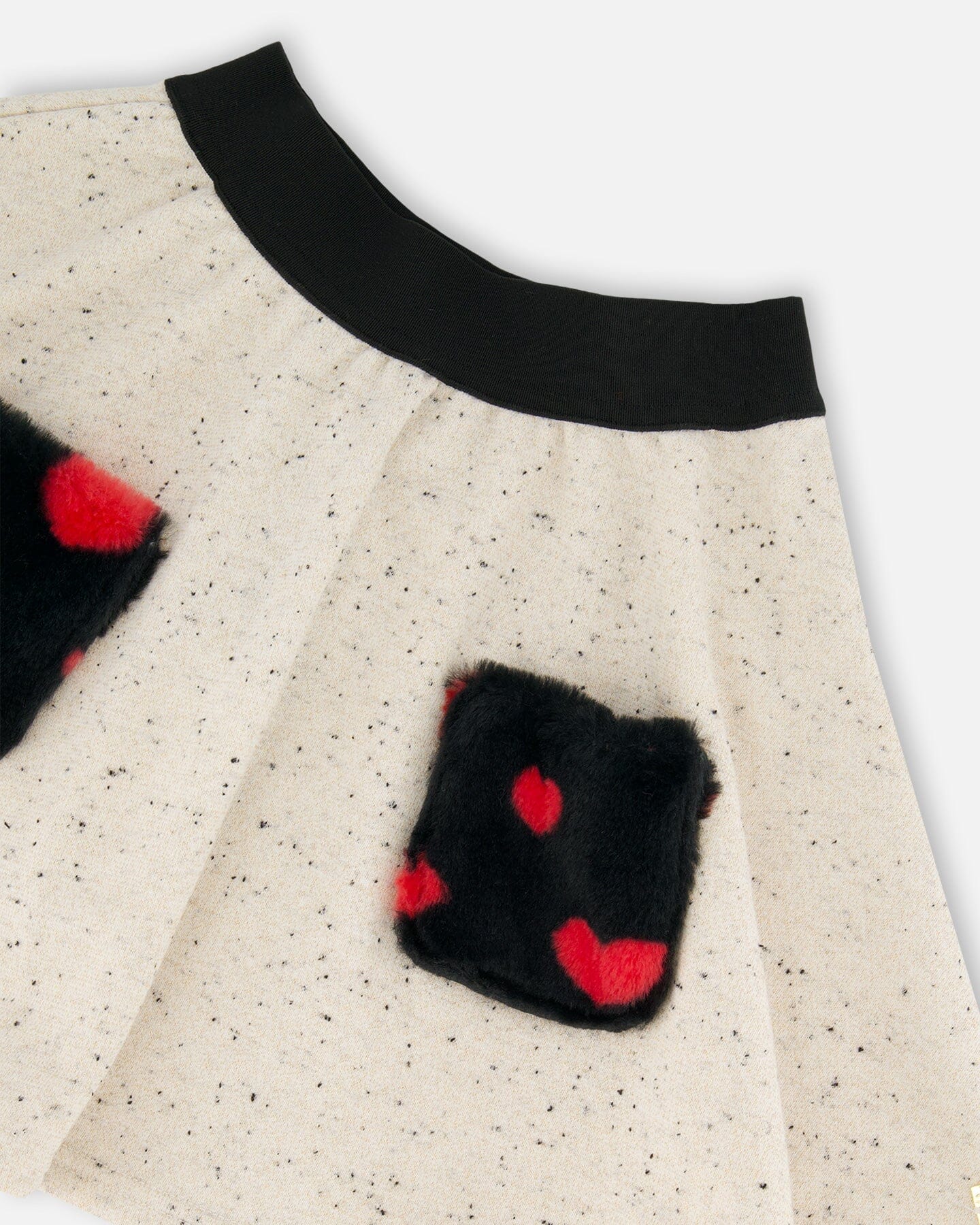 Glittering French Terry Skirt Beige And Black