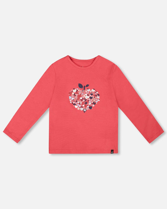 Organic Cotton T-Shirt Red With Mini Apples