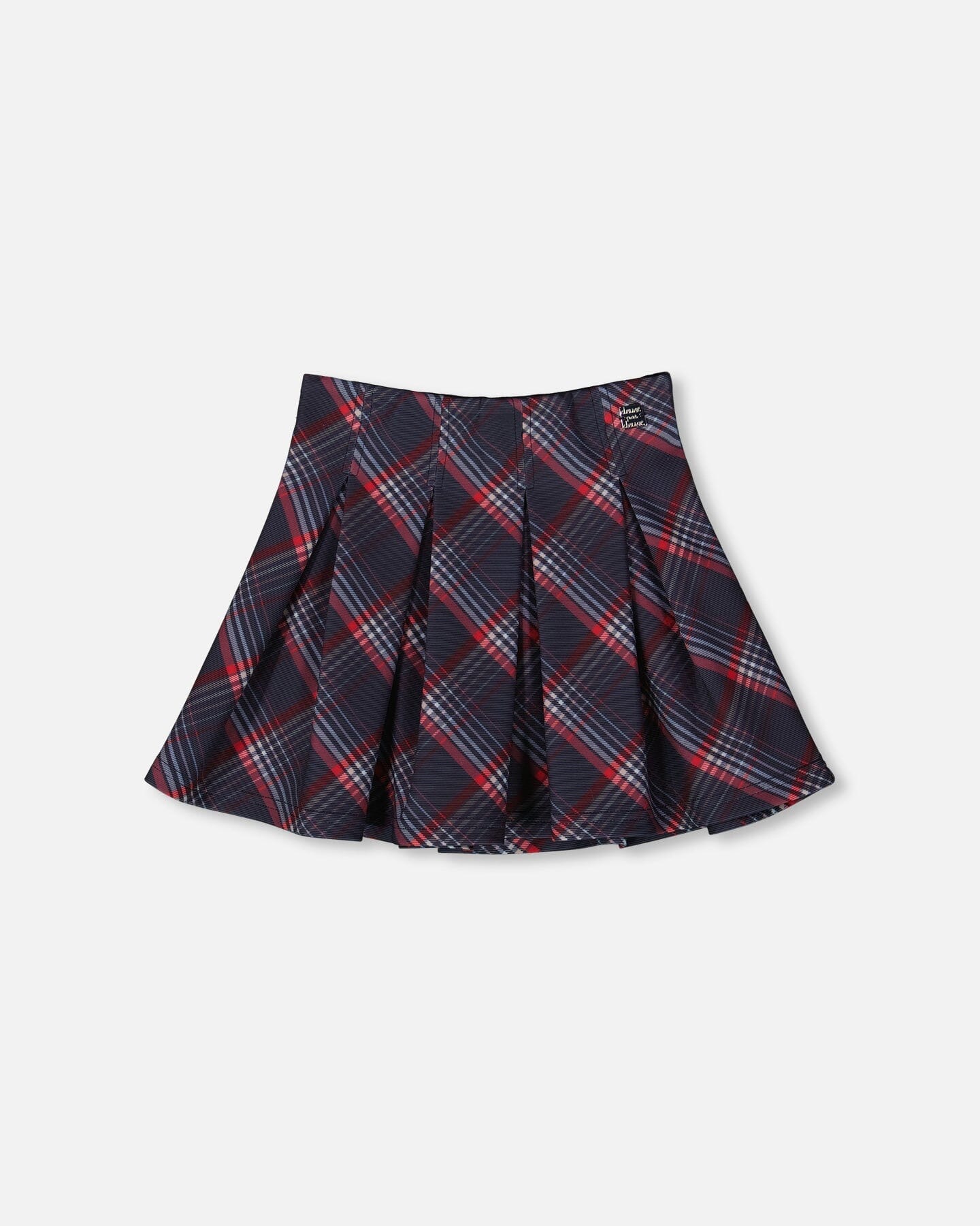 Pleated Milano Skirt Red And Navy Plaid