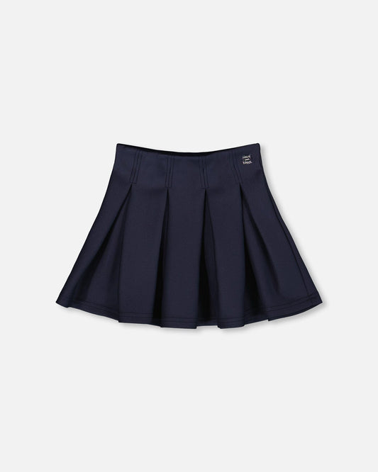 Pleated Milano Skirt Navy Blue