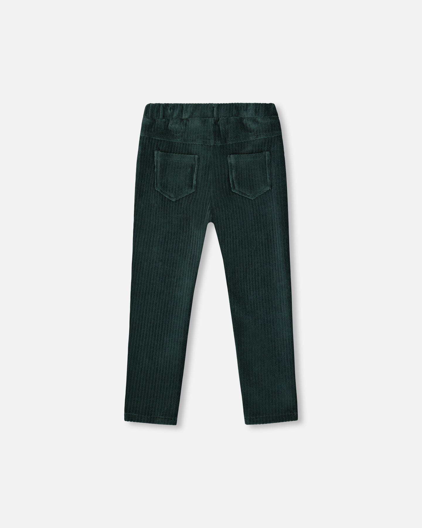 Stretch Velour Rib Treggings Dark Green