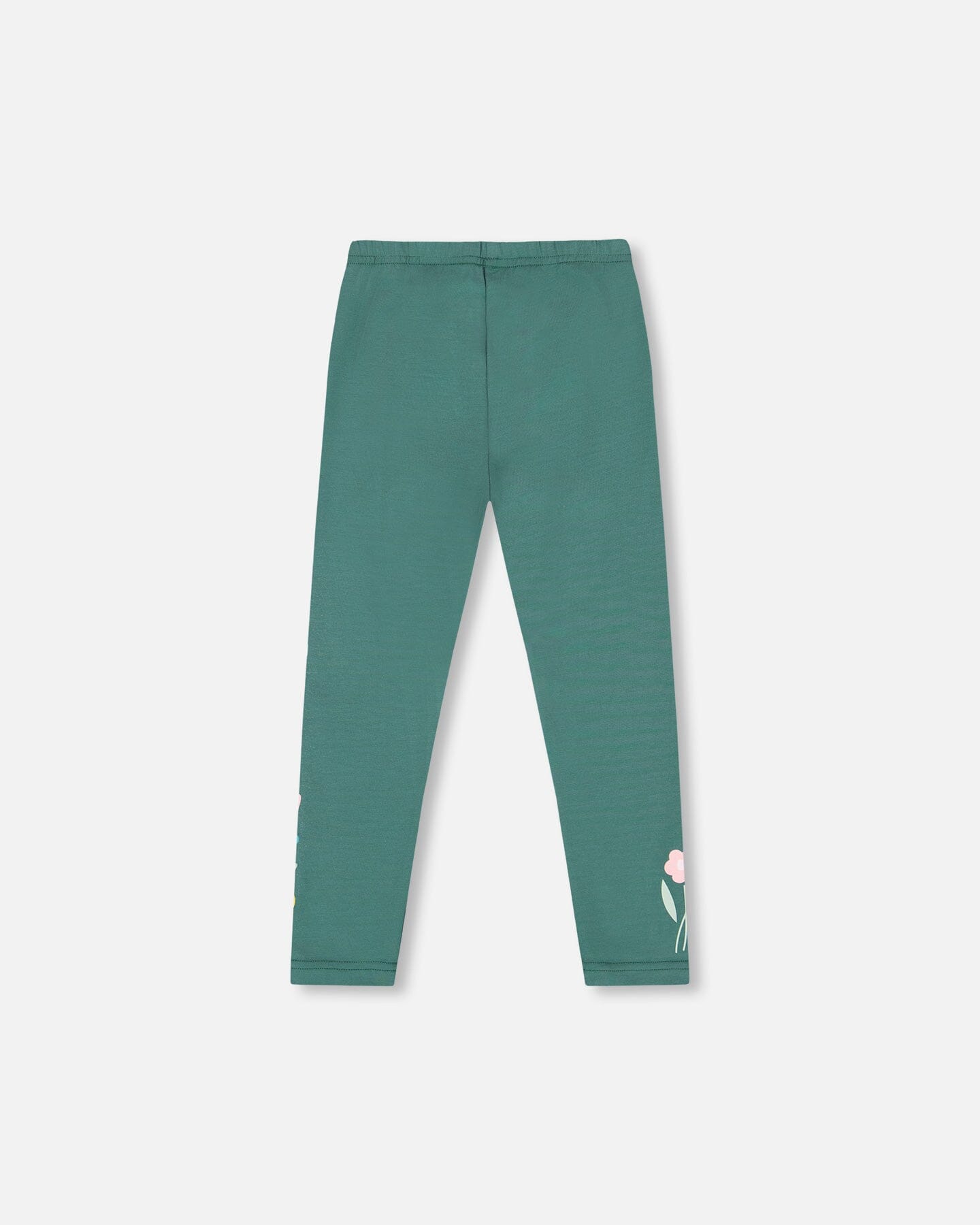 Leggings Dark Green With Flower Print