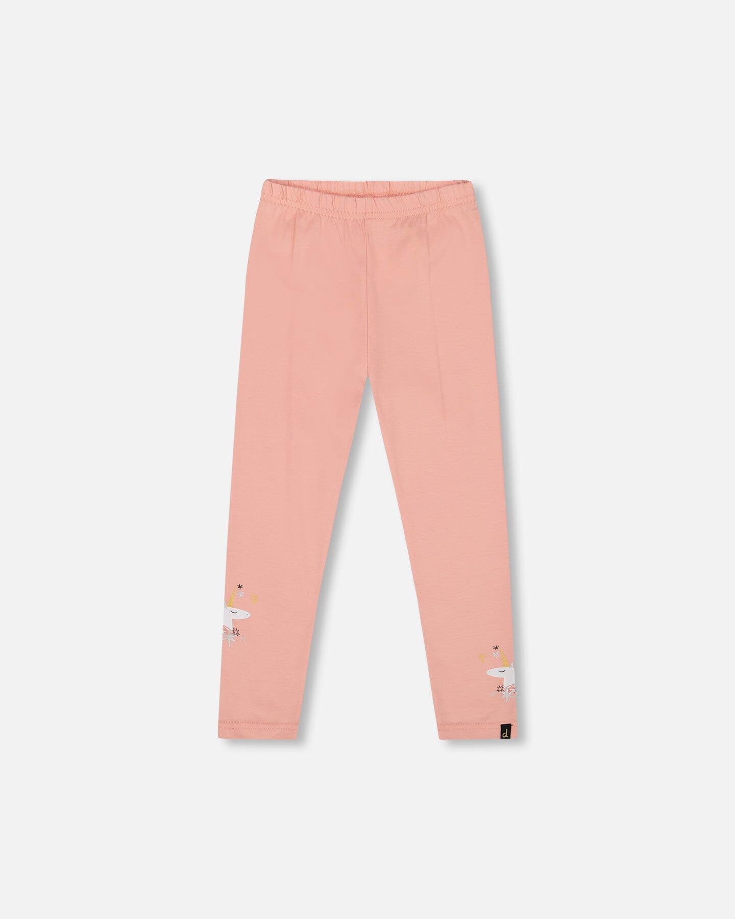 Organic Cotton Leggings Dusty Pink With Unicorn Print