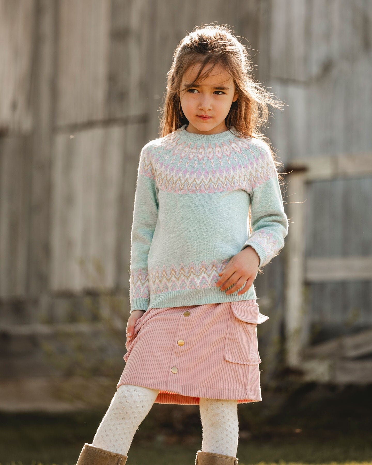Corduroy Skirt With Cargo Pockets Dusty Pink