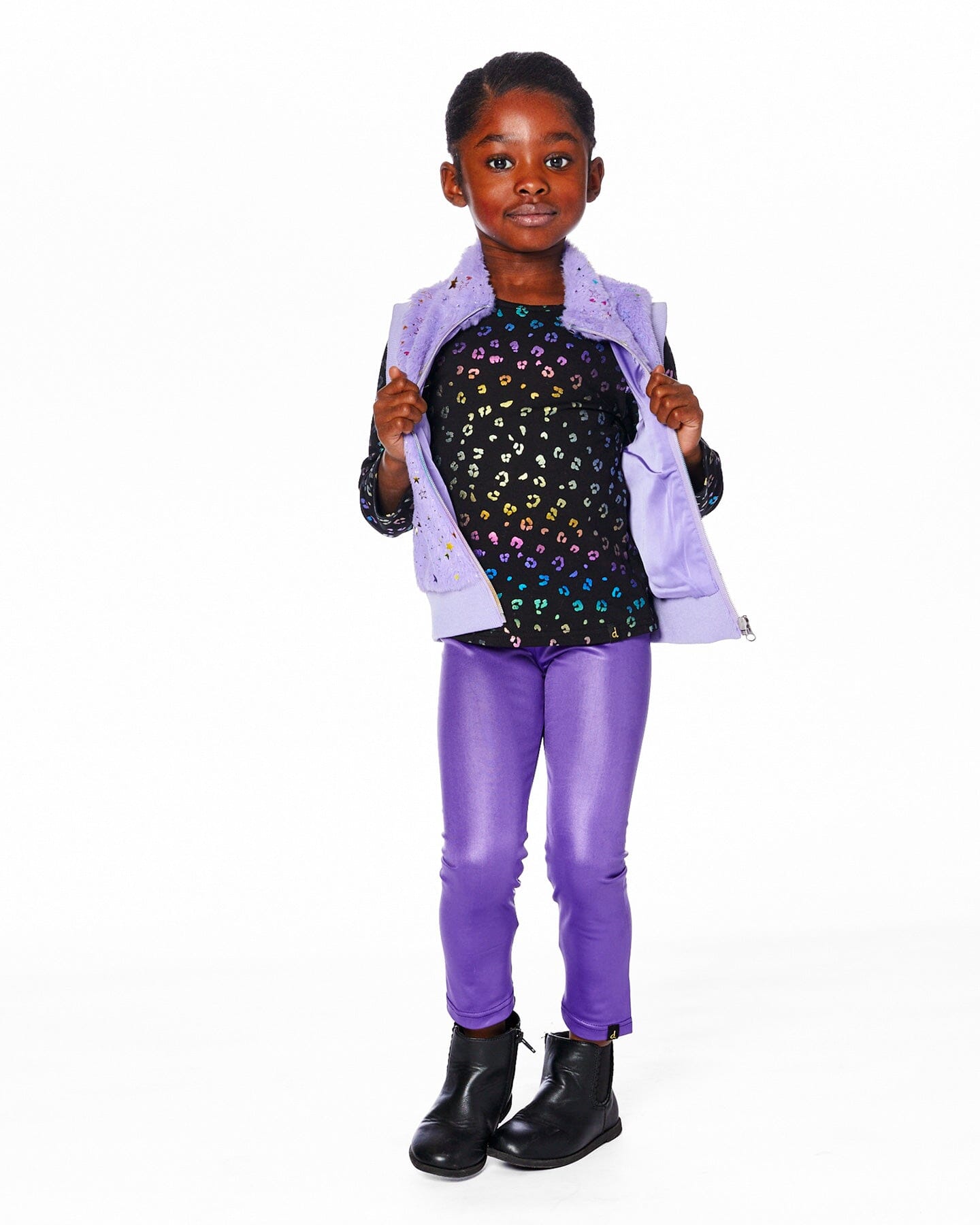 Stretch Jersey T-Shirt Multicolor Leopard Print