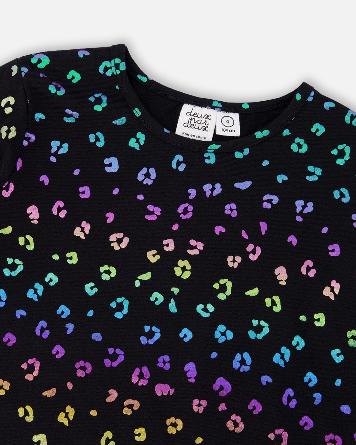 Stretch Jersey T-Shirt Multicolor Leopard Print