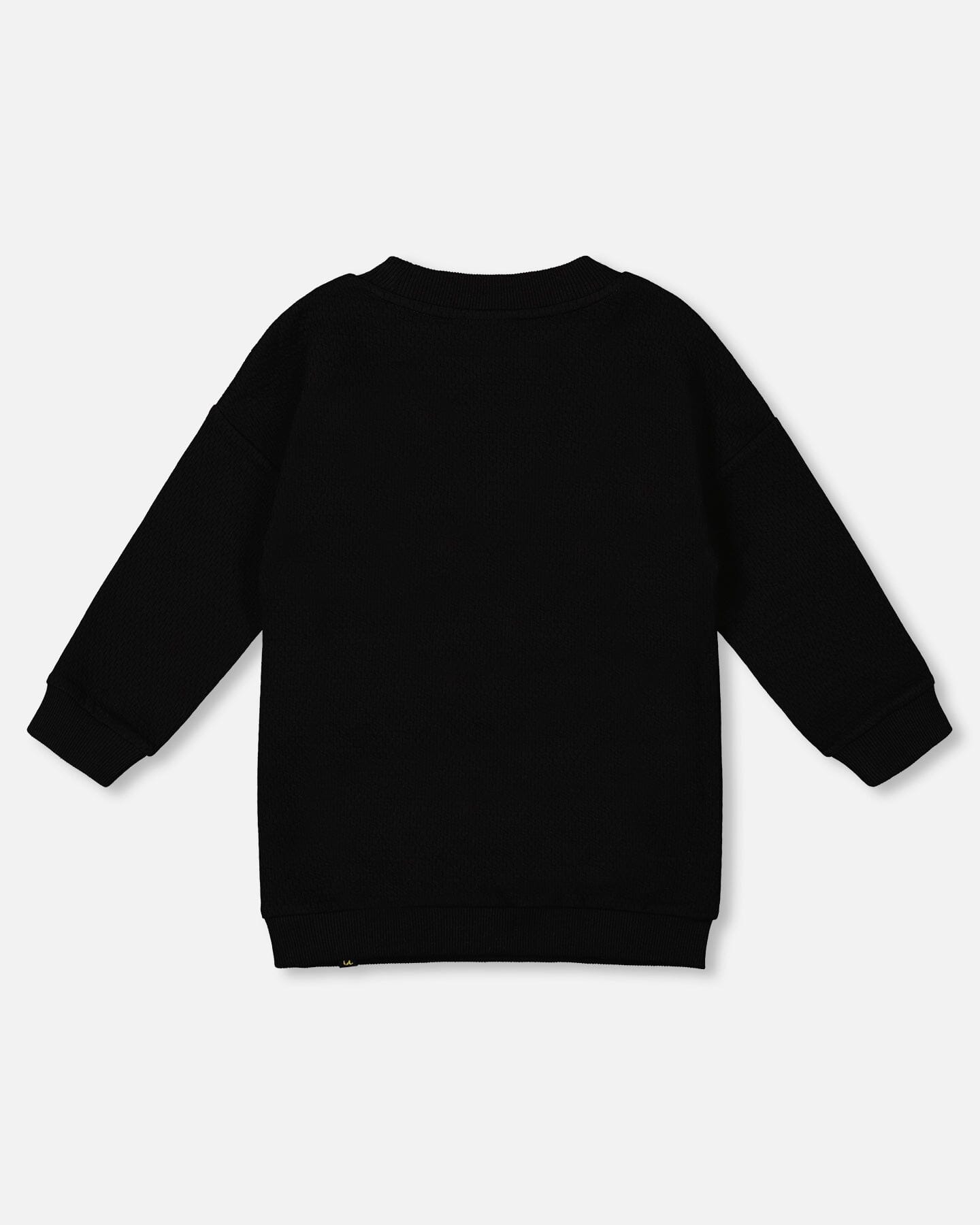 Fleece Jacquard Tunic Black With Heart Applique