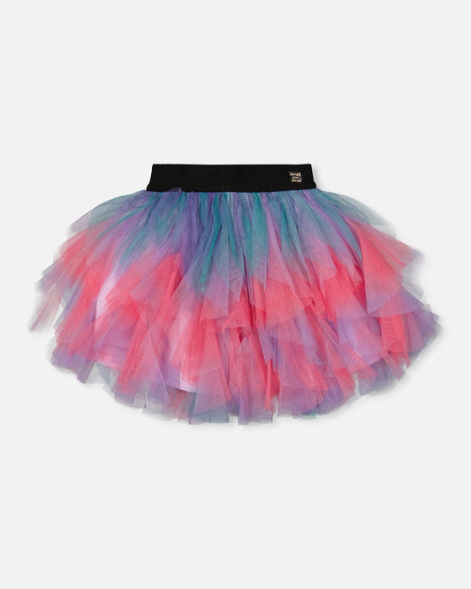 Multi Layer Mesh Skirt Multicolor