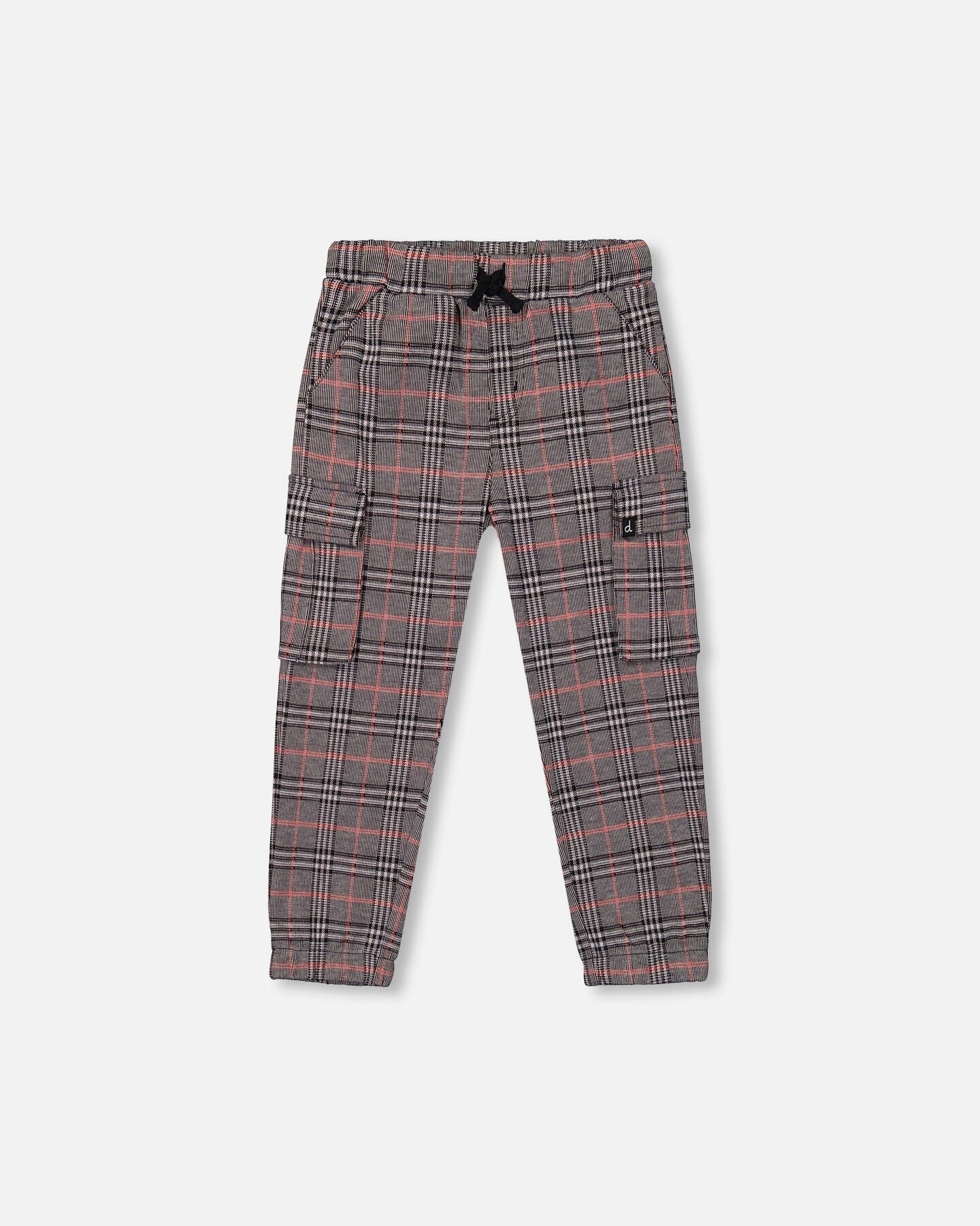 Plaid Cargo Pant Gray And Black