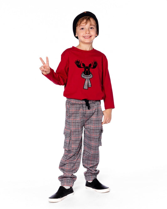 Jersey T-Shirt Cherry Red With Moose